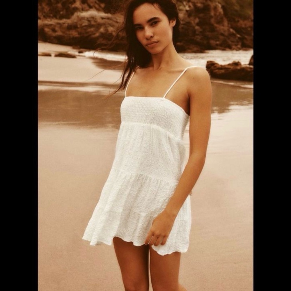 Zara cream/white Beach Dress smal